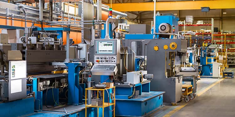 The interior of the metalworking shop modern industrial enterprise